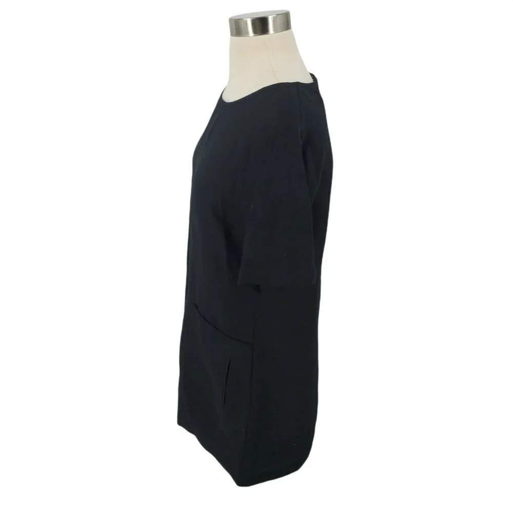 Avec‎ Les Filles Shift Dress Front Pockets Casual Black Linen Blend sz M - Picture 4 of 12